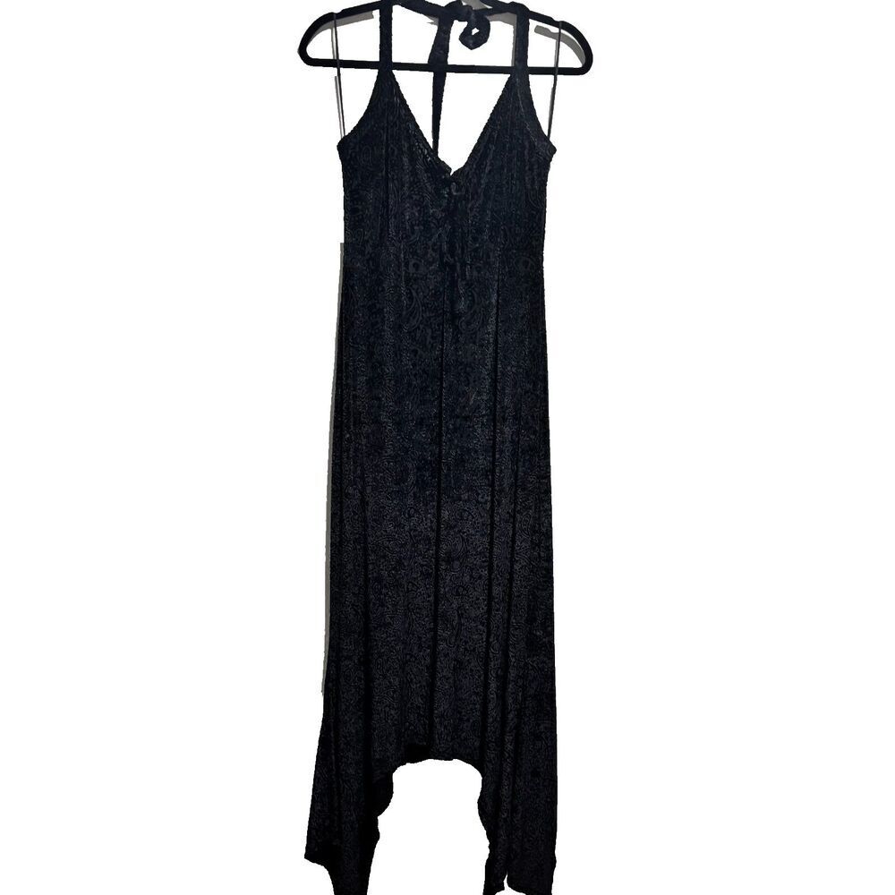 Killstar Womens Gothic Velvet Halter Black Stretch Witchy Starry Eyed Maxi Dress - Picture 6 of 13